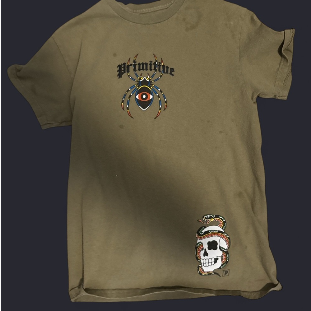 Primitive Olive Green Kids T-Shirt